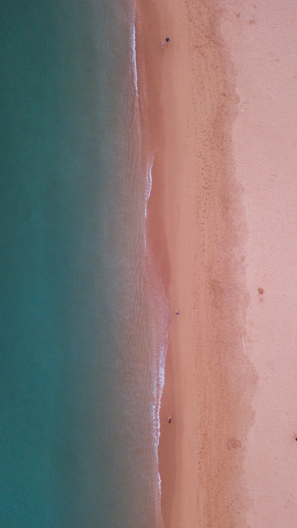 Aerial view of a golden beach in Albufeira